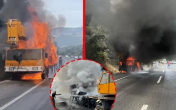 iş makinesi yangın